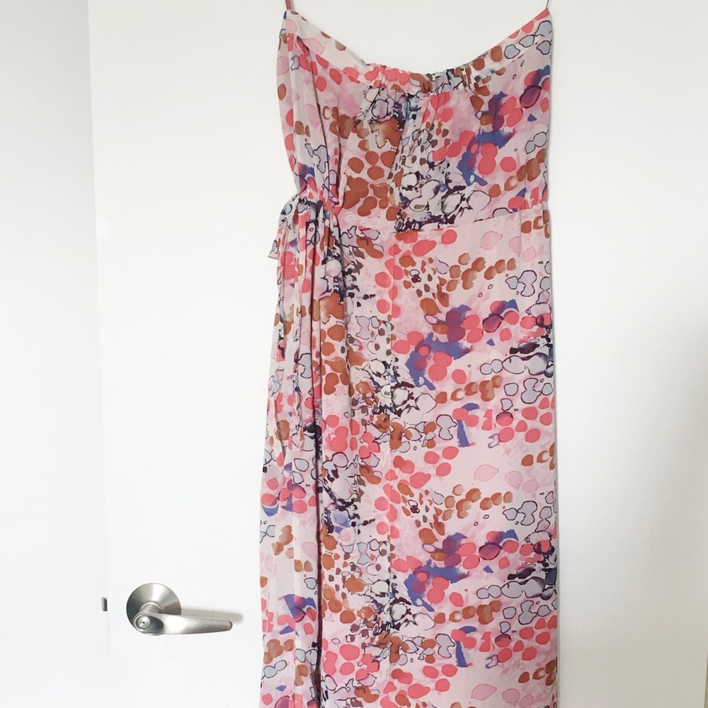 Gap Strapless Multi Colored Print Maxi Dress - image 1